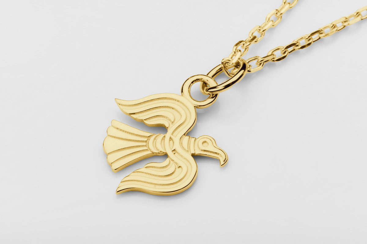 vkngjewelry Pendant Viking Raven Pendant in Gold – Symbol of Odin’s Wisdom