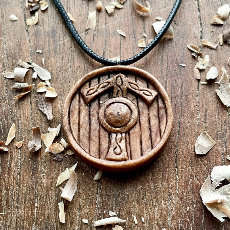 Viking Shield Tyr Rune Pendant | Handcarved | VKNG Jewelry – vkngjewelry