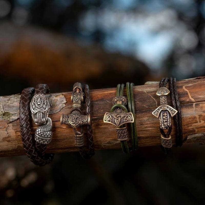 vkngjewelry Bracelet Viking Sword and Scandinavian Bead Norse Bracelet