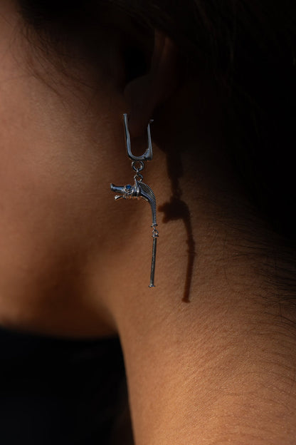 vkngjewelry Earrings Viking War Horn Carnyx Earrings Sterling Silver Jewelry