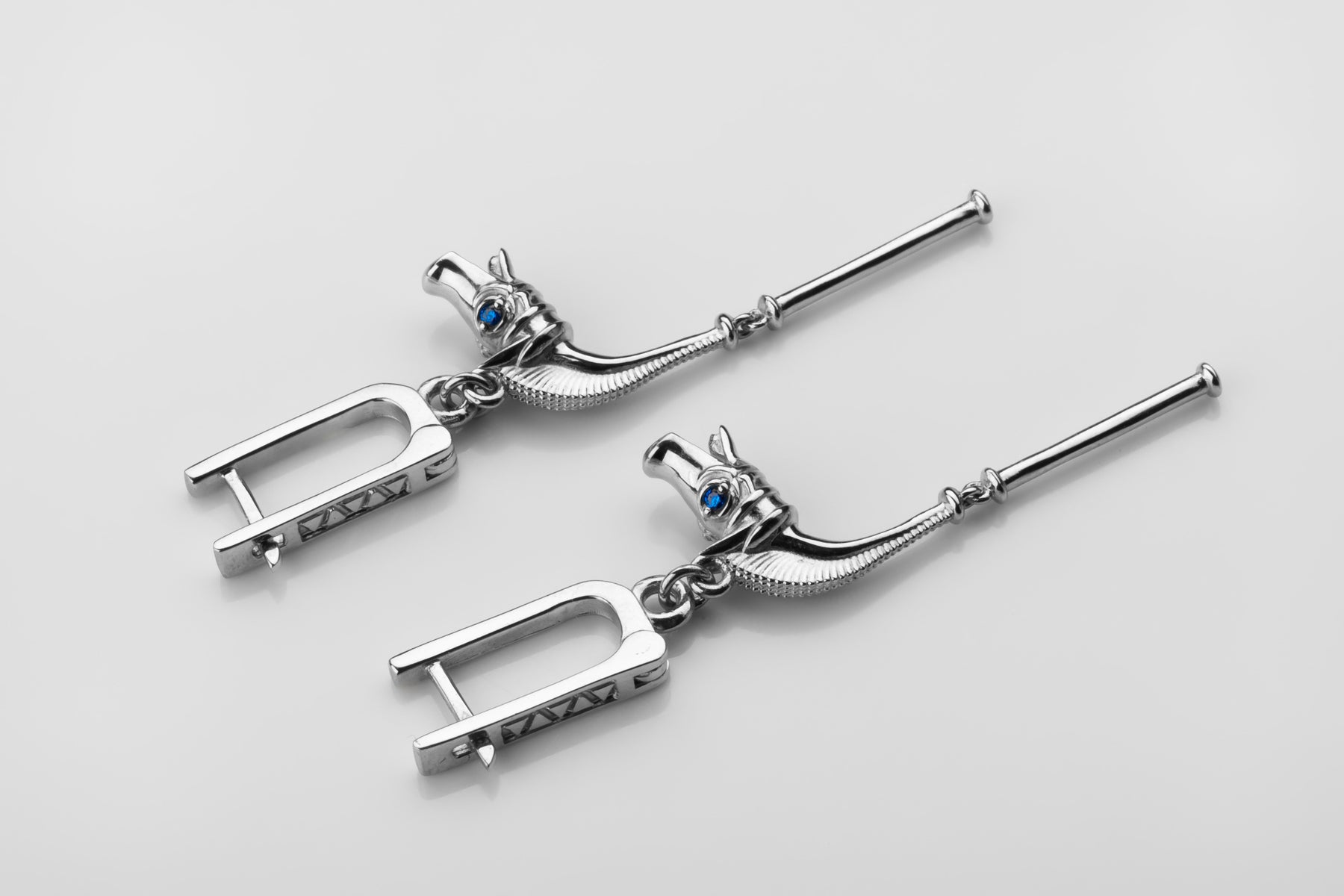 vkngjewelry Earrings Viking War Horn Carnyx Earrings Sterling Silver Jewelry