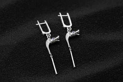 vkngjewelry Earrings Viking War Horn Carnyx Earrings Sterling Silver Jewelry