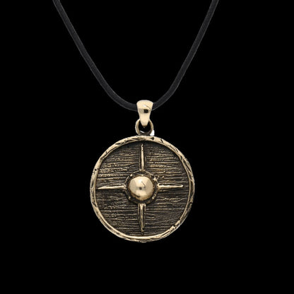 vkngjewelry Pendant Vikings Shield Necklace Unique Bronze Pendant