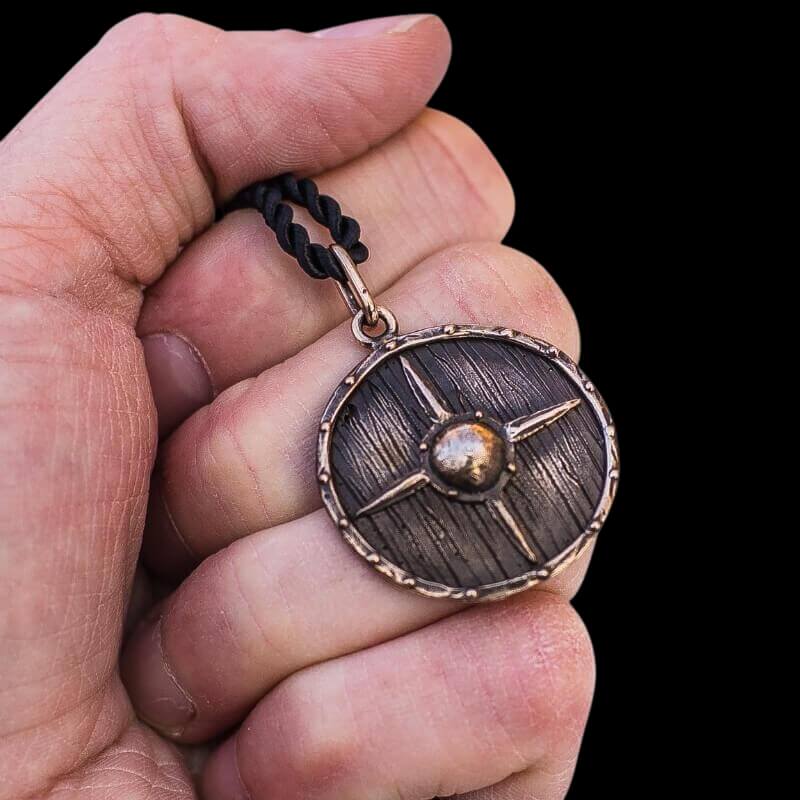 vkngjewelry Pendant Vikings Shield Necklace Unique Bronze Pendant
