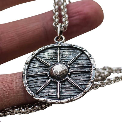 vkngjewelry Pendant Vikings Shield Star Sterling Silver Pendant