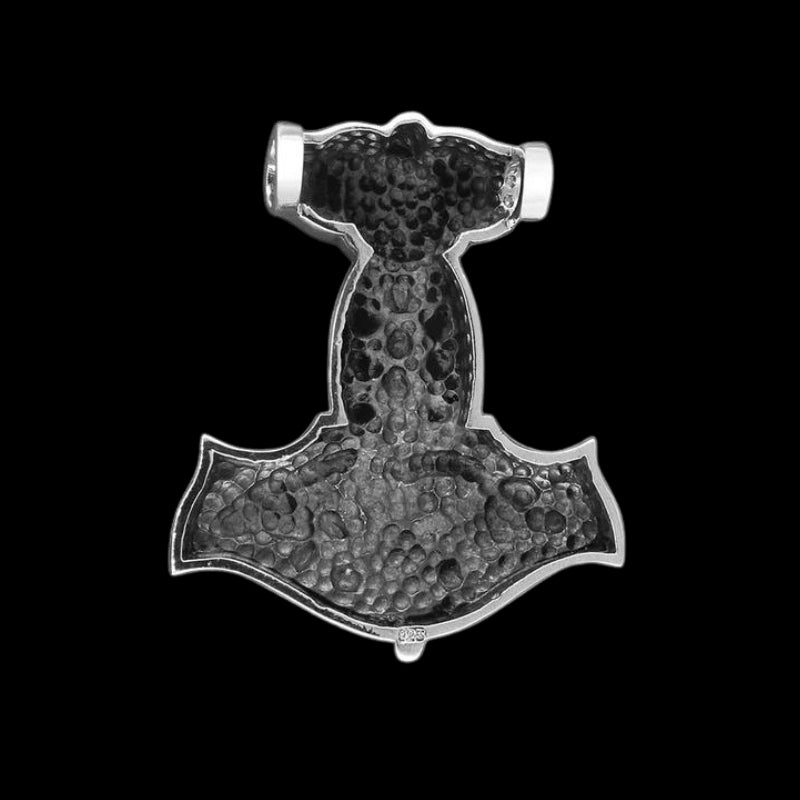 vkngjewelry Pendant Thor Hammer Mjolnir Goat Norse Vegvisir Amulet 925 Serling Silver Pendant