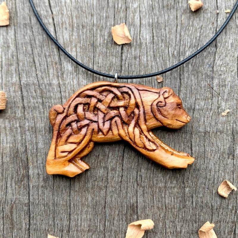 vkngjewelry Pendant Unique Plum Wood Viking Bear Pendant