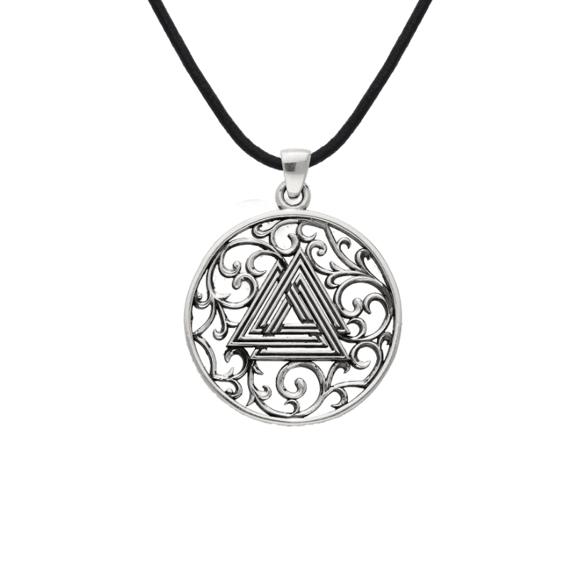 vkngjewelry Pendant Norse Valknut Symbol Silver Sterling Pendant