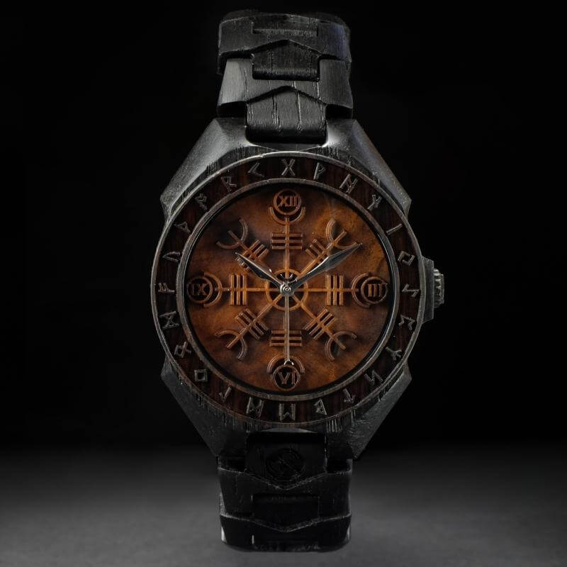 vkngjewelry Watches Helm of Awe Viking Wooden Watch