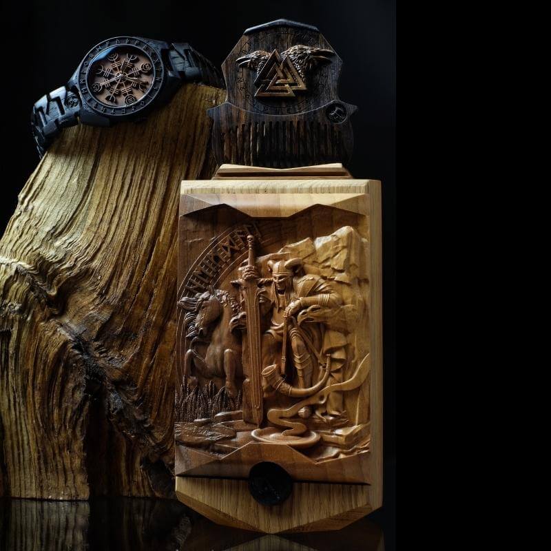 vkngjewelry Watches Helm of Awe Viking Wooden Watch