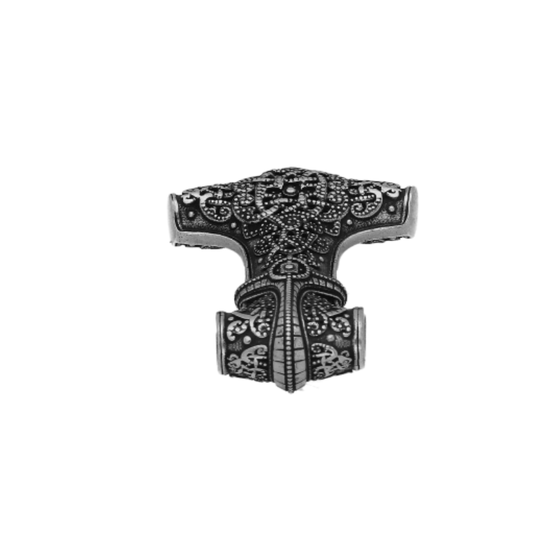vkngjewelry Pendant Mjolnir Silver Hugin & Munin [Large]
