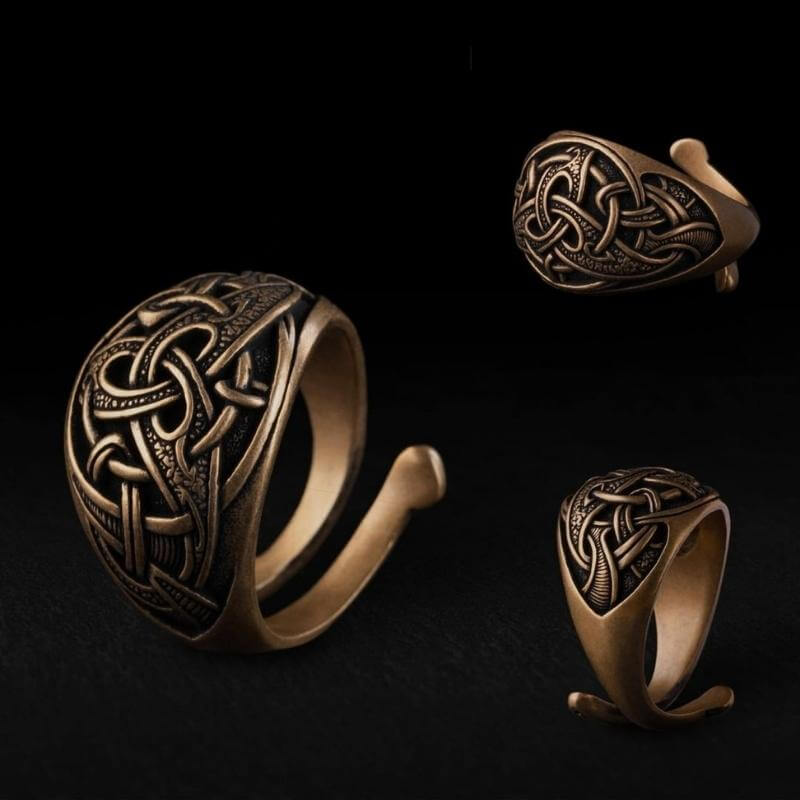 vkngjewelry Bagues Trinity Viking Ring Bronze Norse Style