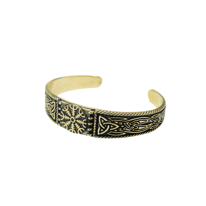 vkngjewelry Bracelet Helm of Awe and Celtic Ornament Arm Ring