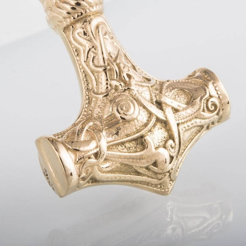 vkngjewelry Pendant Thor's Hammer Mjolnir from Mammen Village Small Gold Pendant