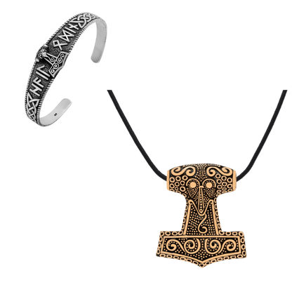 vkngjewelry Gift Boxes & Tins Gift Box Mjolnir Bangle Bracelet And Thor Hammer Skane Pendant GB15