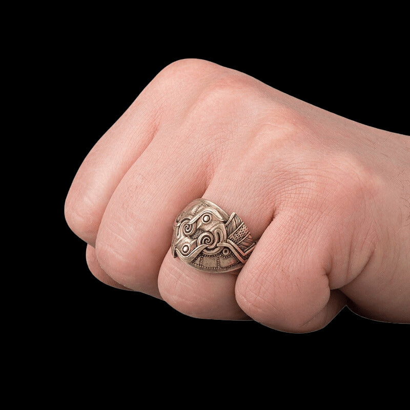 vkngjewelry Bagues Odin's ravens Bronze Ring