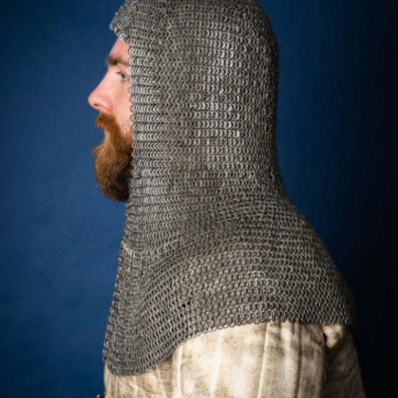 vkngjewelry armory Flatring Riveted Chainmail Hood