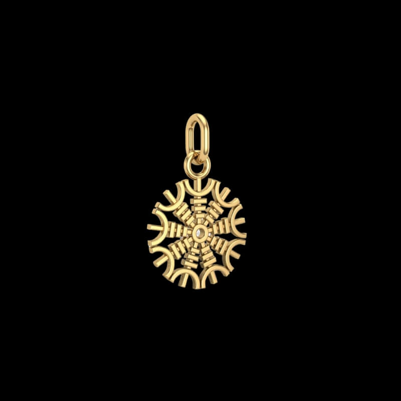 vkngjewelry pendentif Slim Helm Of Awe Gold pendant