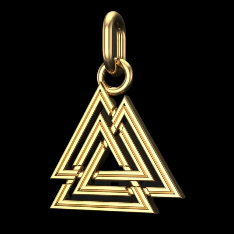 vkngjewelry pendentif Slim Valknut Gold pendant