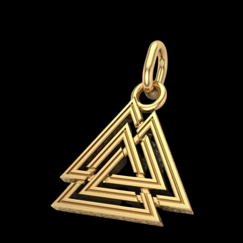 vkngjewelry pendentif Slim Valknut Gold pendant