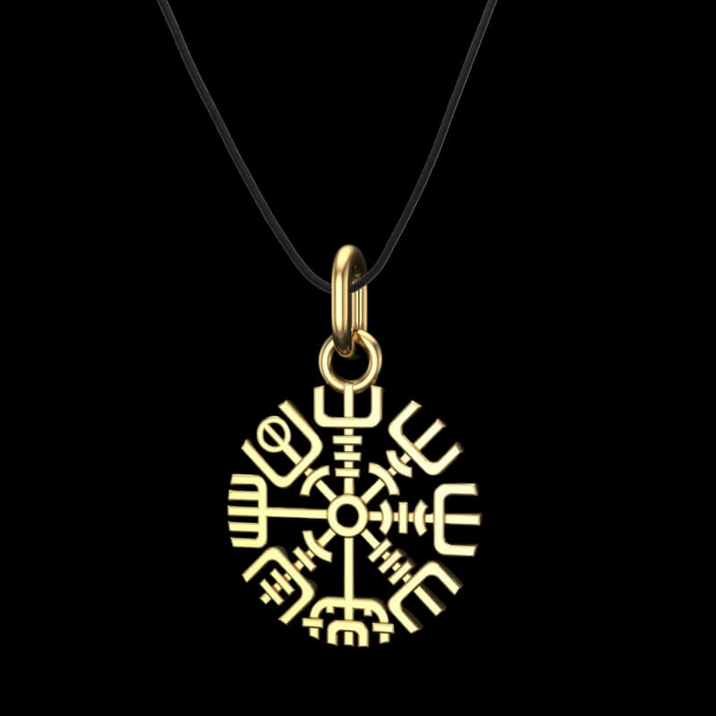 vkngjewelry pendentif Slim Vegvisir Gold pendant