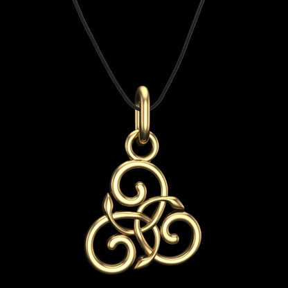 vkngjewelry pendentif Slim Celtic Triskel Gold pendant