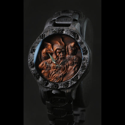 Handmade Odin Viking Wooden Watch - Main Image