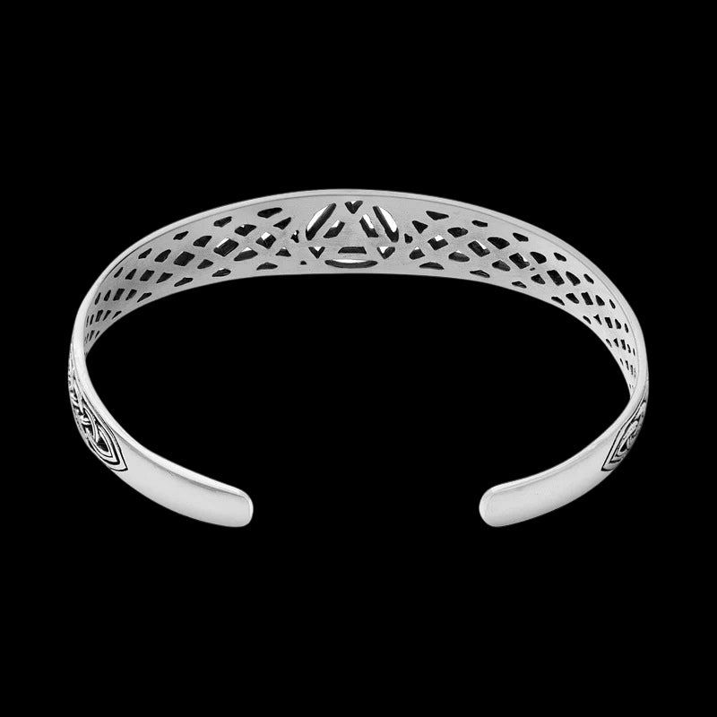 vkngjewelry Bracelet 925 Sterling Silver Viking Valknut Shieldmaiden Bangle