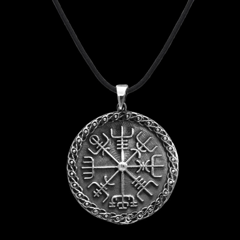 vkngjewelry Pendant Vegvisir Magical Staves Sterling Silver Pendant