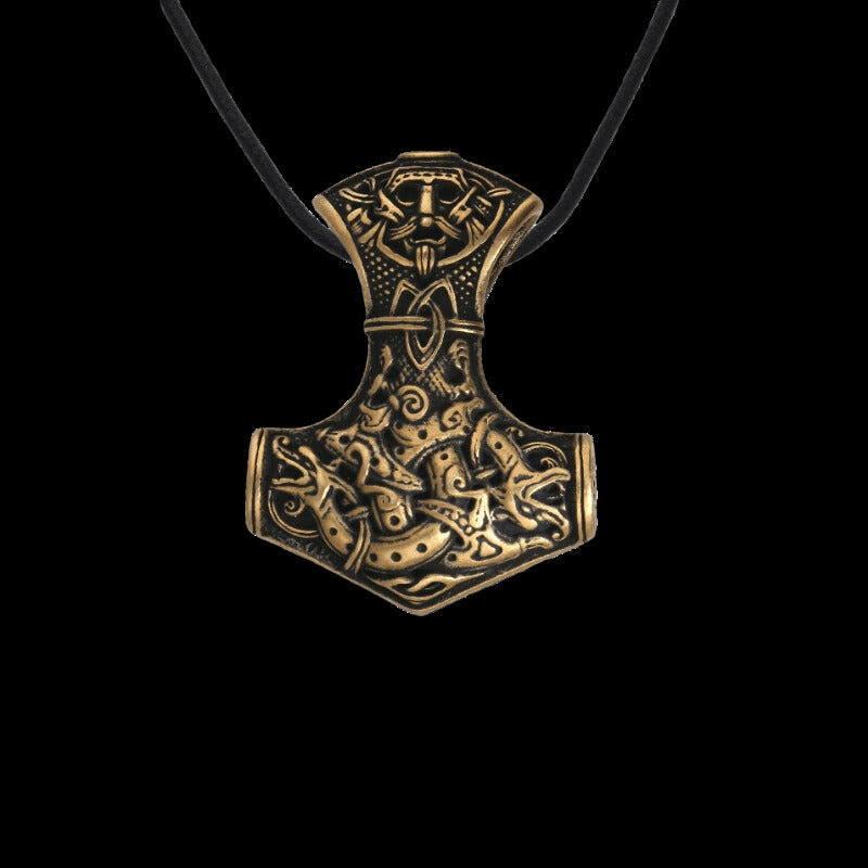 vkngjewelry Pendant Mjolnir Size Extra Large Thor’s Hammer Bronze Pendant
