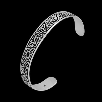 vkngjewelry Bracelet 925 Sterling Silver Celtic Triquetra Knots Bangle