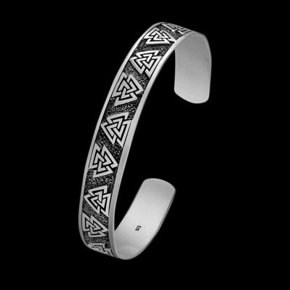 vkngjewelry Bracelet 925 Sterling Silver Viking Valknut Knots Bangle