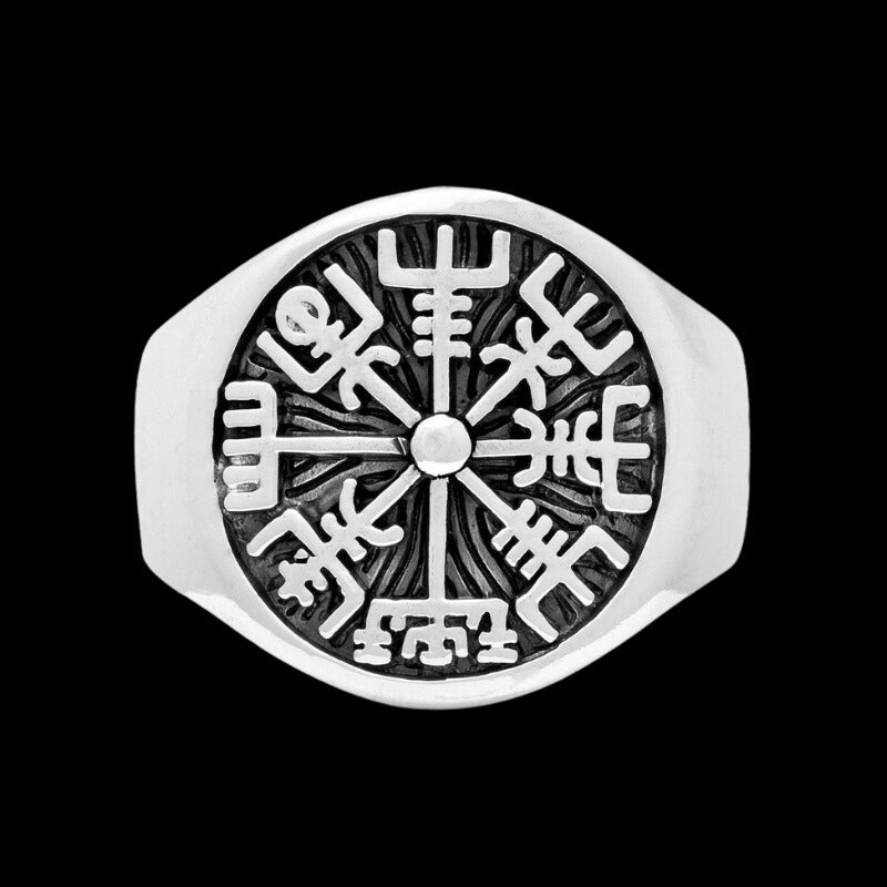 vkngjewelry Bagues Vegvisir Magical Staves Compass Sterling Silver Ring