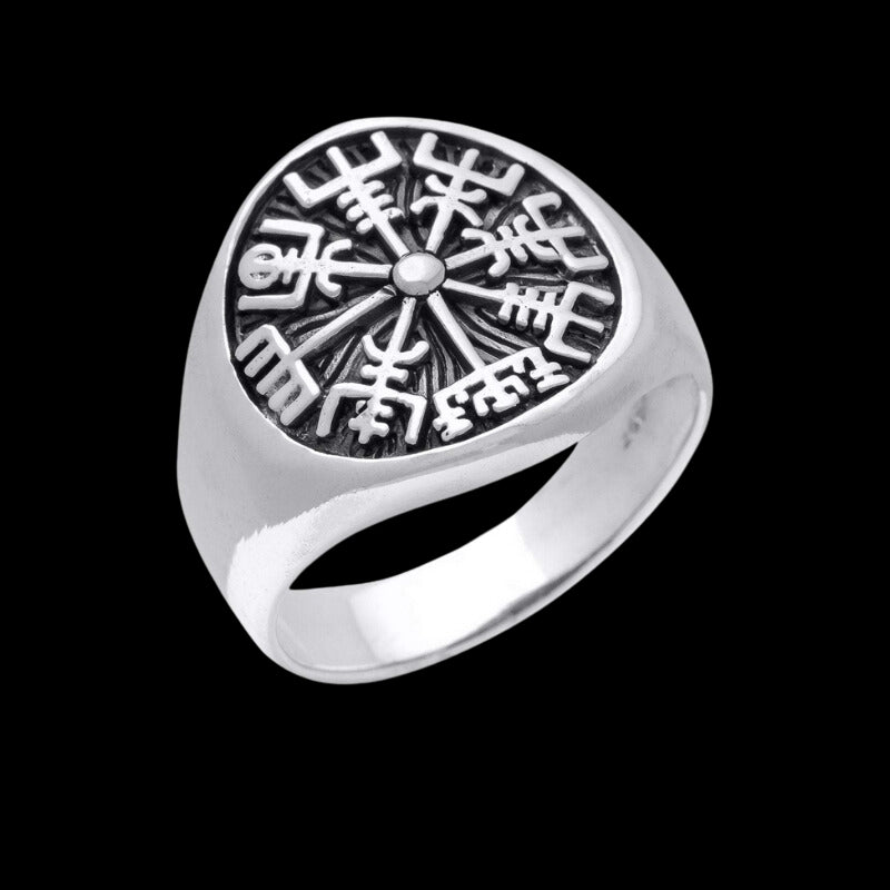 vkngjewelry Bagues Vegvisir Magical Staves Compass Sterling Silver Ring