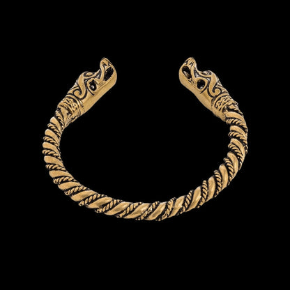 vkngjewelry Bracelet Viking Wolf Spiral Twisted Bronze Armring