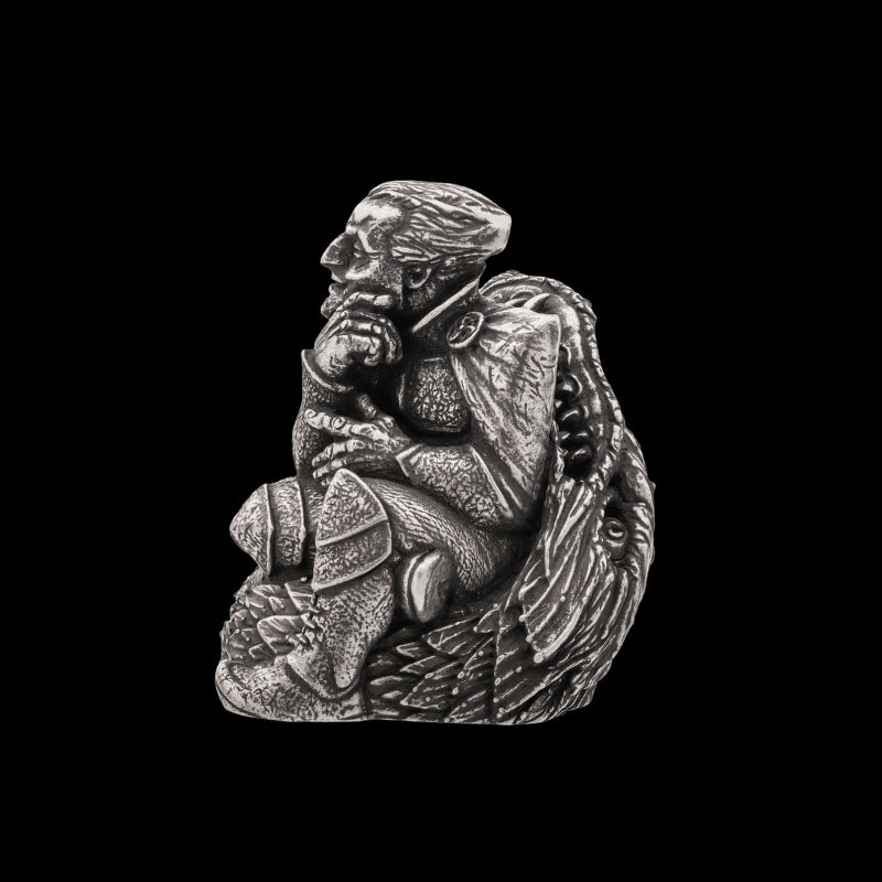 vkngjewelry Sculpture Loki Norse God with Jormungandr Bronze Statuette