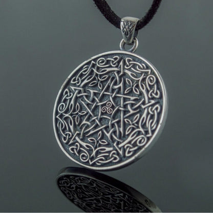 vkngjewelry Pendant Handcrafted Wicca Symbol Pendant Sterling Silver Handmade Jewelry