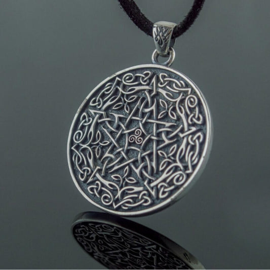 vkngjewelry Pendant Handcrafted Wicca Symbol Pendant Sterling Silver Handmade Jewelry