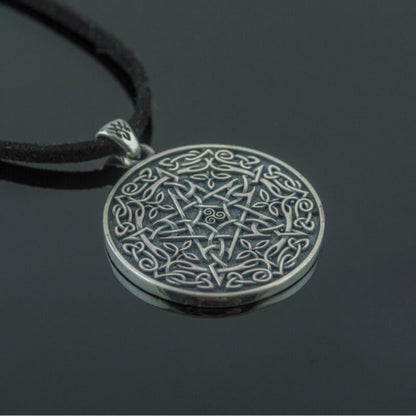 vkngjewelry Pendant Handcrafted Wicca Symbol Pendant Sterling Silver Handmade Jewelry