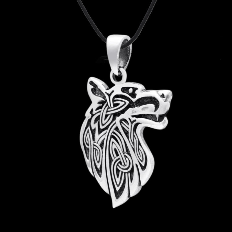 vkngjewelry Pendant Wolf Fenrir Head Motif Norse Amulet 925 STERLING SILVER PENDANT