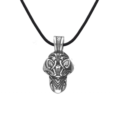 vkngjewelry Pendant Wolf Fenrir Silver Head Necklace