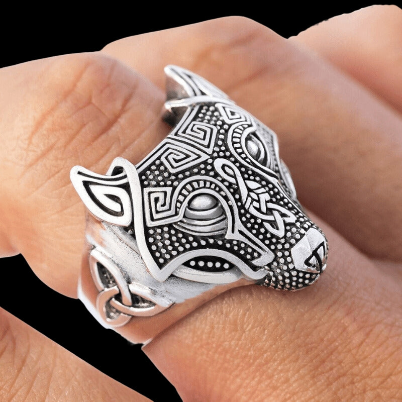 vkngjewelry Bagues Wolf Head Silver Sterling Ring