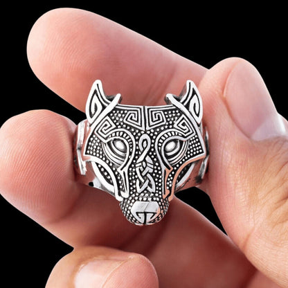 vkngjewelry Bagues Wolf Head Silver Sterling Ring