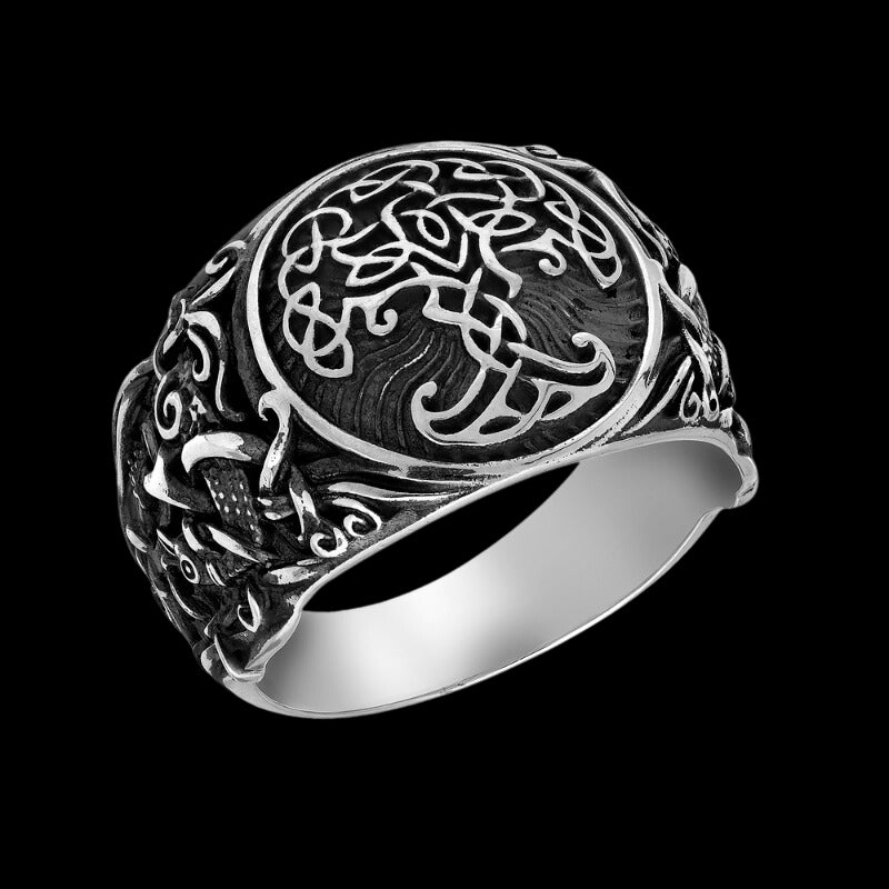 vkngjewelry Bagues Handcrafted Yggdrasil Mammen Style Sterling Silver