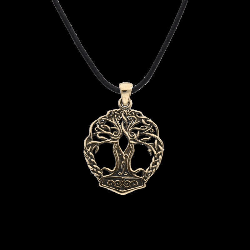 vkngjewelry Pendant Yggdrasil Mjolnir Bronze Pendant