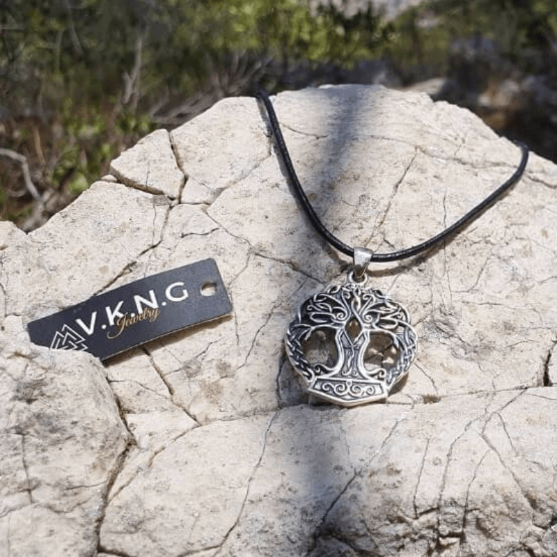 vkngjewelry Pendant Yggdrasil Mjolnir Sterling Silver Pendant
