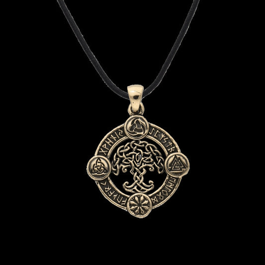 vkngjewelry Pendant Yggdrasil Norse Symbols Bronze Pendant