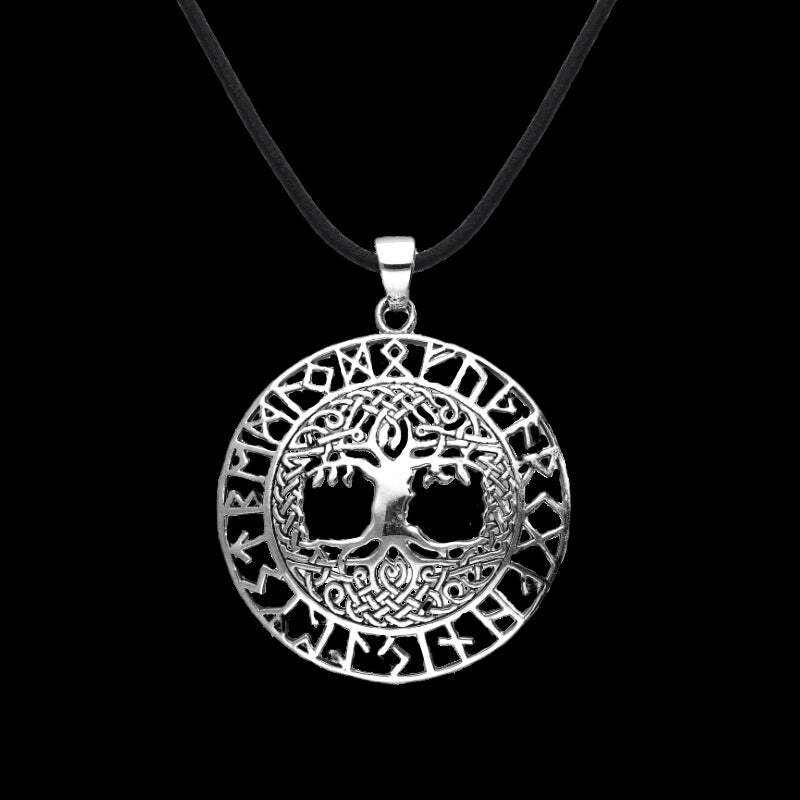 vkngjewelry Pendant Yggdrasil Runic Circle Sterling Silver