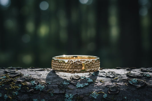 vkngjewelry Ring Handcrafted Yggdrasil Symbol Gold Ring