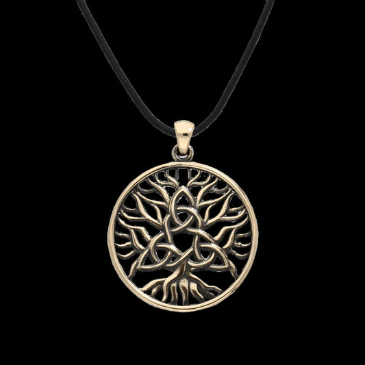 vkngjewelry Pendant Yggdrasil Triquetra Symbol Bronze Pendant